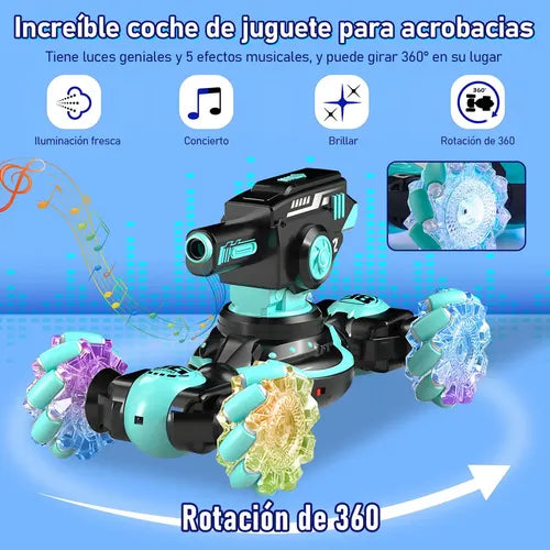 Tanque RC Yugari 4WD Lanzacohetes Negro
