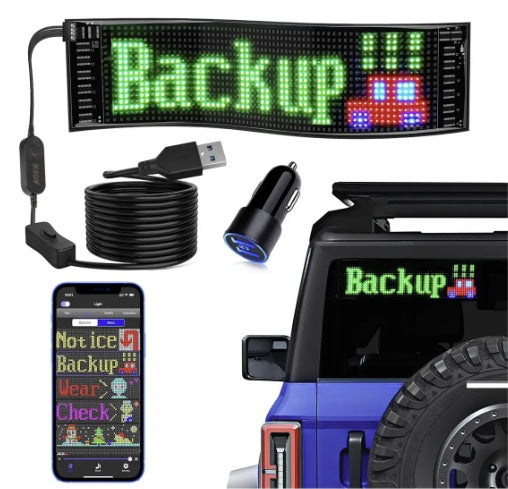 Pantalla LED Flexible Programable para Auto y Negocios | Control App + Control Remoto